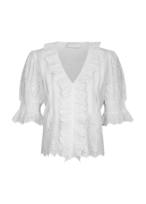 Talise Emb bluse Hvid Neo Noir 